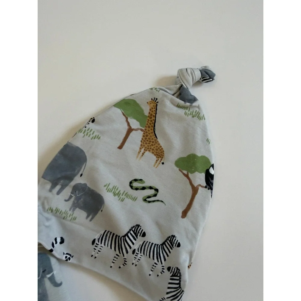 New without Tags Little Sleepies Safari Swaddle Blanket & Hat